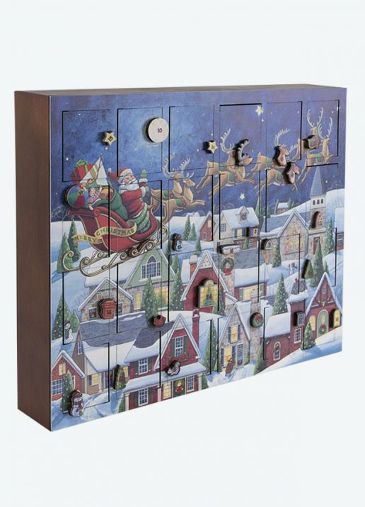 Santa's Sleigh Musical Wooden Advent Calendar