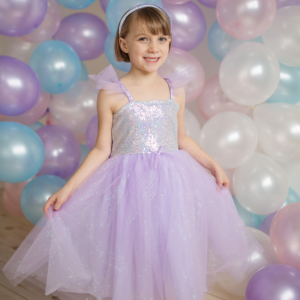 Sequins Princess Dress: Lilac (Size 5-6)