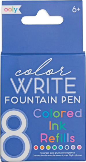 Color Write Fountain Pens Colored Ink Refills Set Of 8
