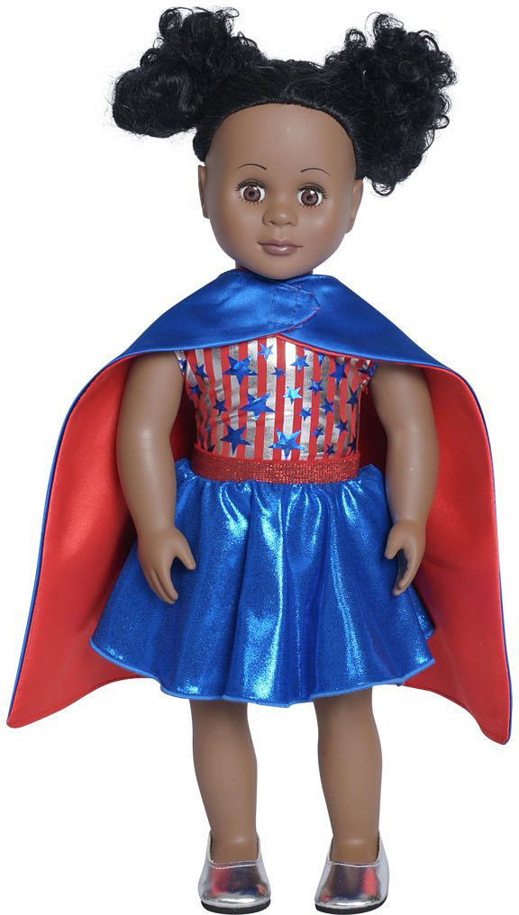Doll Superhero Cape Set - Blue and Red Skirt Set